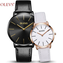 OLEVS 5868 L Brand Lover Watches Quartz Couple Watch Female Lady Genuine Leather Women Waterproof 30m Wristwatches Montre Homme